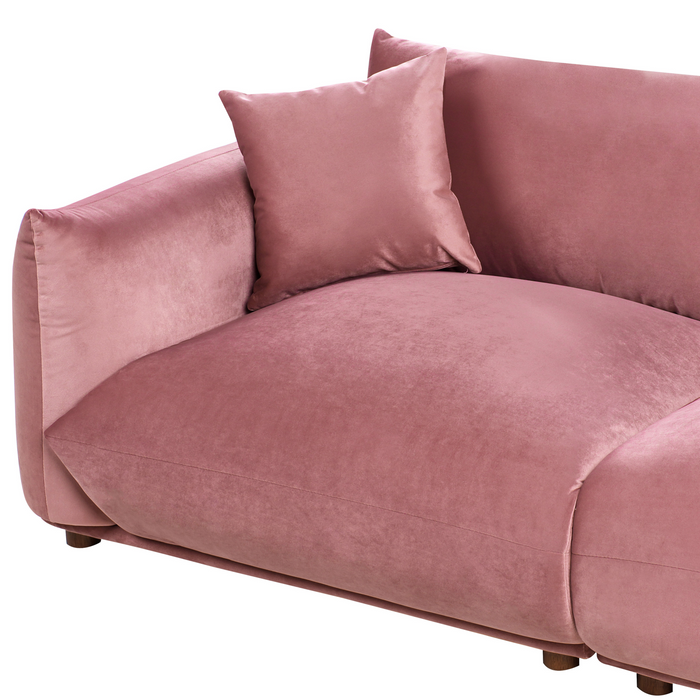 Beliani - LUVOS - Driezitsbank - Roze - Fluweel