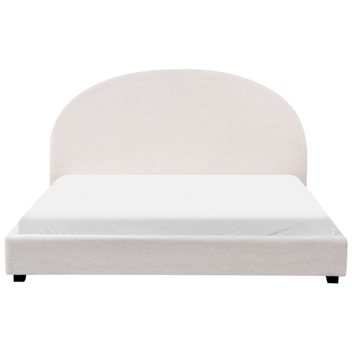 Beliani-VAUCLUSE-Tweepersoonsbed-Gebroken wit-180 x 200 cm-Bouclé