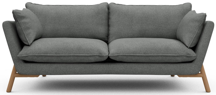 Kragelund Hasle 2-zits Bank Grijs Bouclé | Eiken