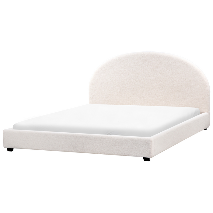 Beliani-VAUCLUSE-Tweepersoonsbed-Gebroken wit-180 x 200 cm-Bouclé