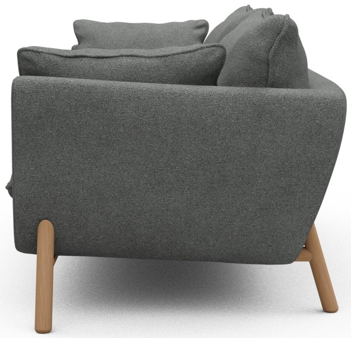Kragelund Hasle 2-zits Bank Grijs Bouclé | Eiken