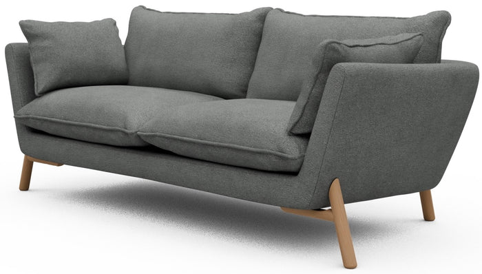 Kragelund Hasle 2-zits Bank Grijs Bouclé | Eiken
