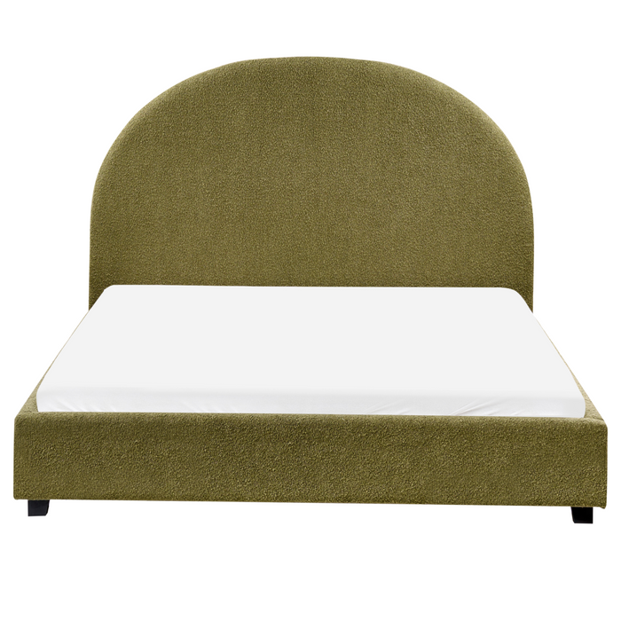 Beliani-VAUCLUSE-Tweepersoonsbed-Olijfgroen-140 x 200 cm-Bouclé