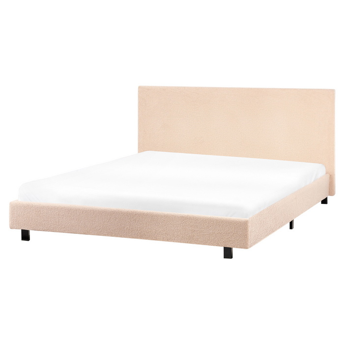 Beliani - ALBI - Tweepersoonsbed - Beige - 160 x 200 cm - Bouclé