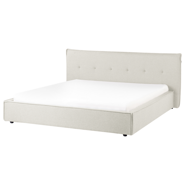 Beliani-LESTRE-Tweepersoonsbed-Gebroken wit-180 x 200 cm-Linnen