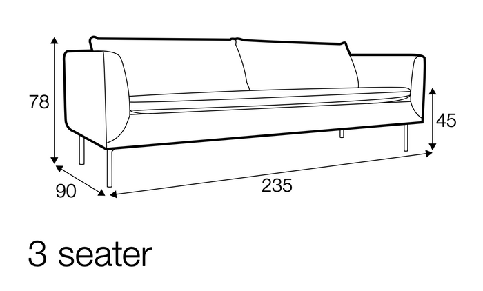 Sits Charlie 3-zits Bank Mosterdgeel