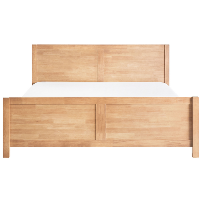 Beliani-CHAMPAGNAT-Tweepersoonsbed-Lichtbruin-180 x 200 cm-Rubberhout