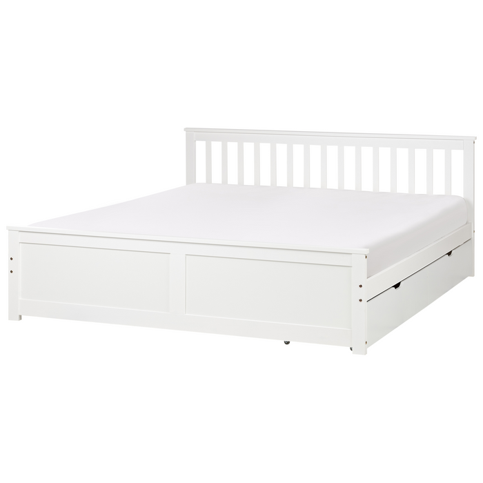 Beliani - OLENDON - Bed met 2 lades - Wit - 180 x 200 cm - Dennenhout