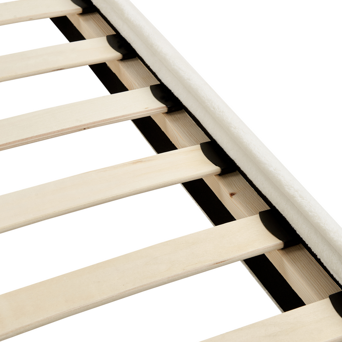 Beliani-FLAYAT -Tweepersoonsbed-Gebroken wit-160 x 200 cm-Corduroy