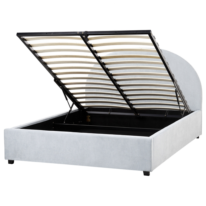 Beliani-VAUCLUSE-Bed met opbergruimte-Lichtblauw-140 x 200 cm-Stof