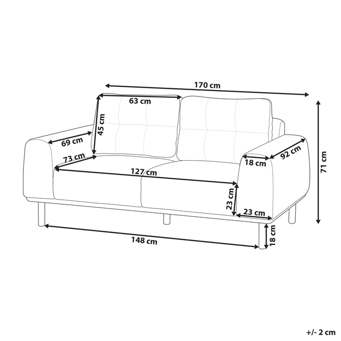 Beliani - LAURILA - Tweezitsbank - Goudbruin - Stof