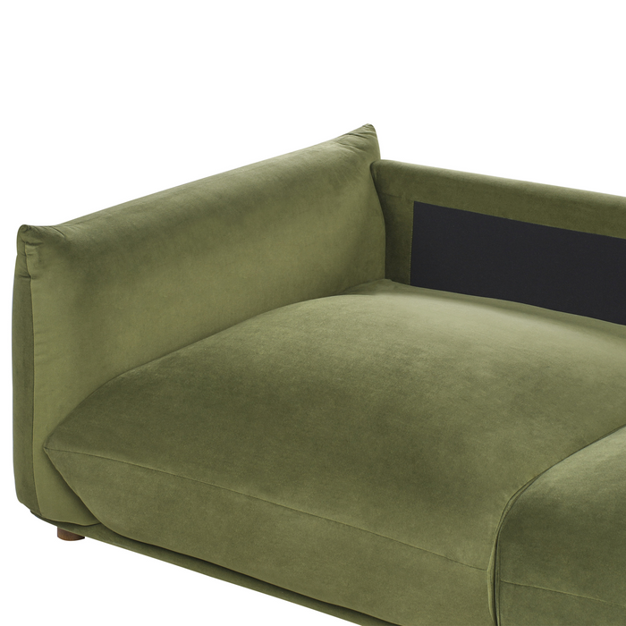 Beliani - LUVOS - Driezitsbank - Groen - Fluweel
