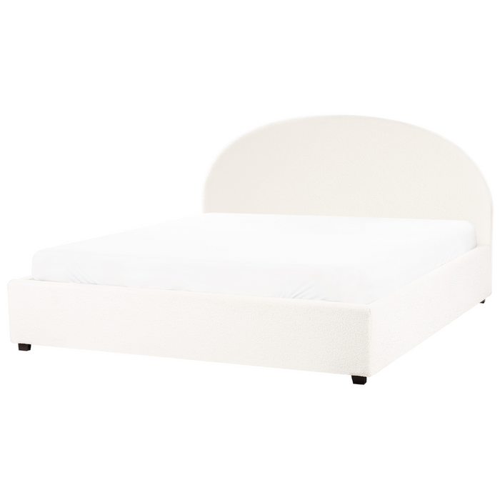 Beliani-VAUCLUSE-Bed met opbergruimte-Gebroken wit-180 x 200 cm-Bouclé