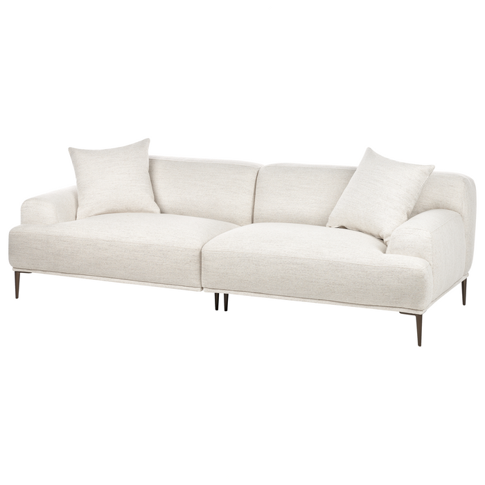 Beliani - MATILA - Driezitsbank - Lichtbeige - Stof