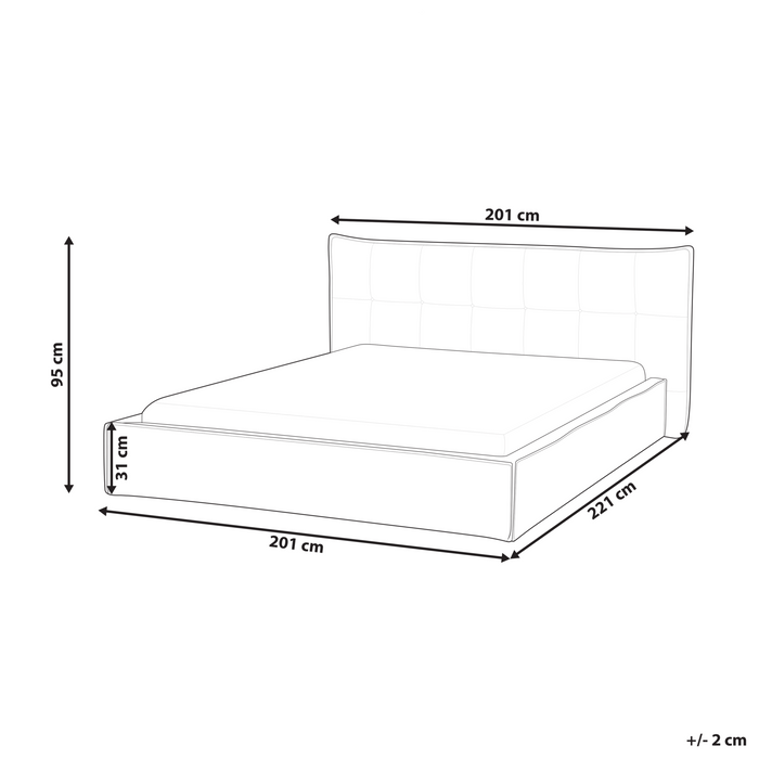 Beliani-LESTRE-Tweepersoonsbed-Gebroken wit-160 x 200 cm-Linnen