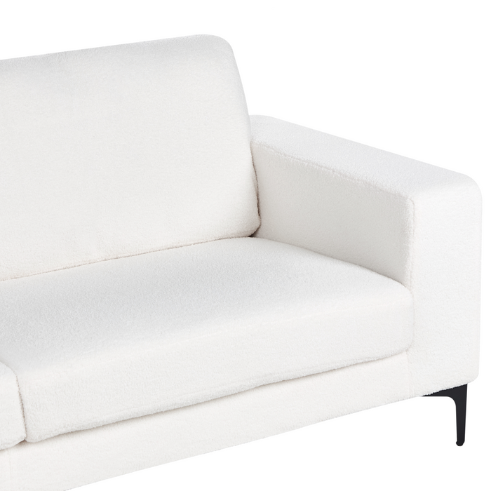 Beliani - VADSTENA - Driezitsbank - Gebroken wit - Bouclé