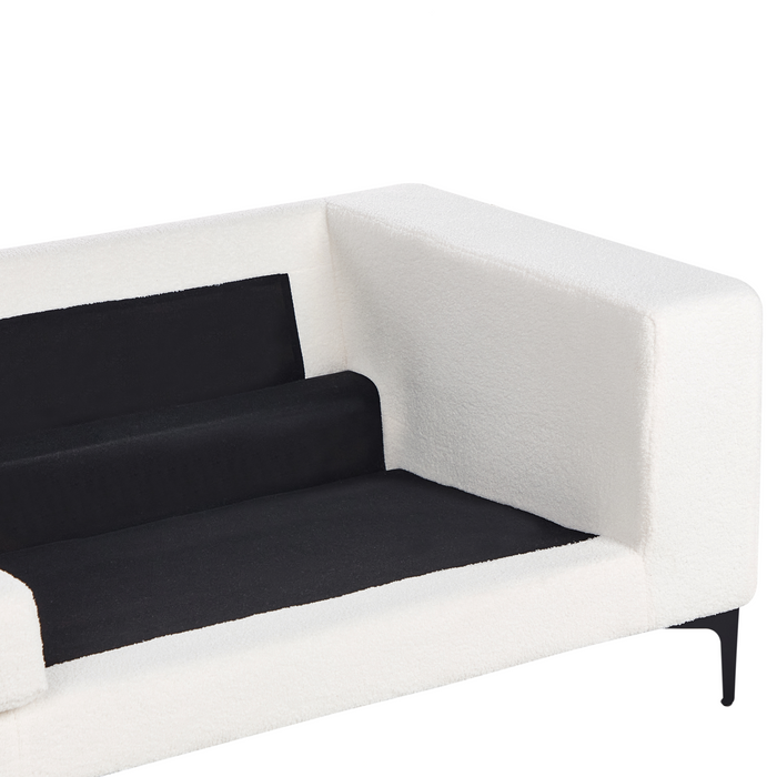 Beliani - VADSTENA - Driezitsbank - Gebroken wit - Bouclé