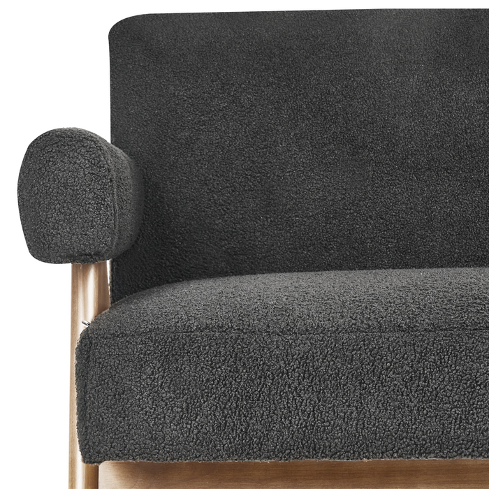 Beliani - TAMRE - Bankenset - Zwart|Donkerbruin - Bouclé