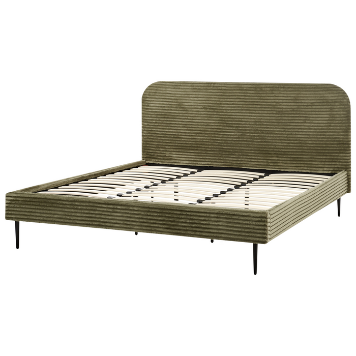 Beliani - FLAYAT - Tweepersoonsbed - Groen - 180 x 200 cm - Corduroy