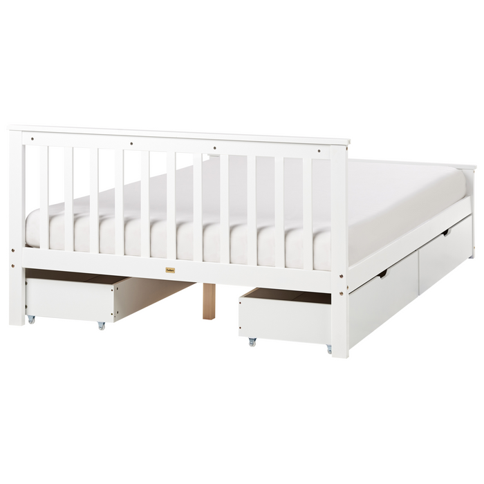 Beliani - OLENDON - Bed met 4 lades - Wit - 140 x 200 cm - Dennenhout