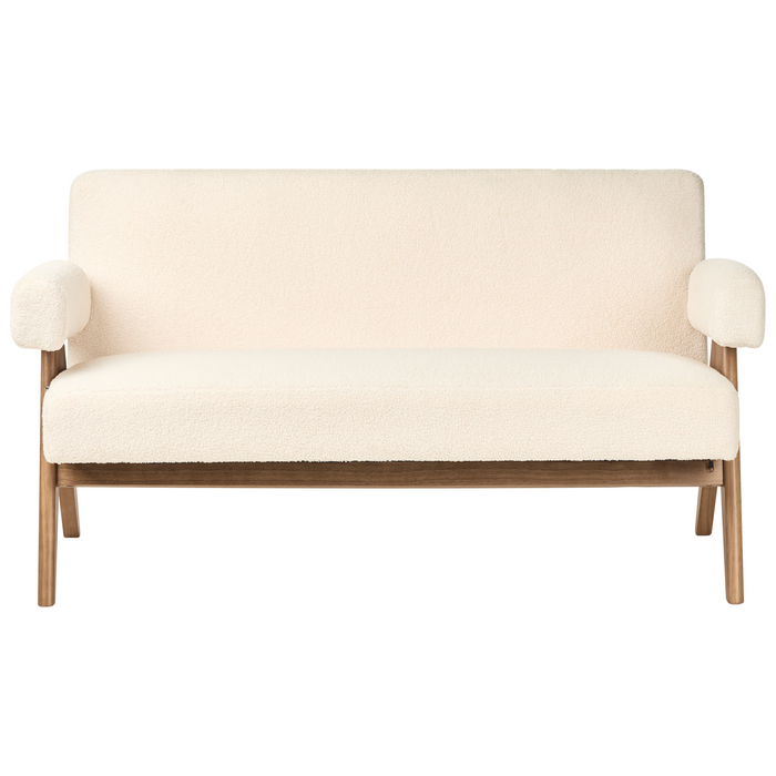 Beliani - TAMRE - Bankenset - Gebroken wit|Donkerbruin - Bouclé