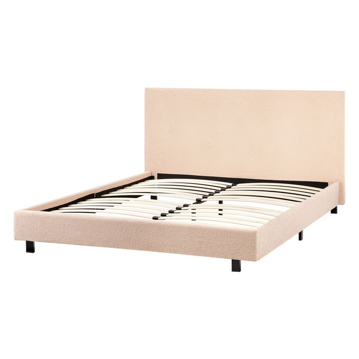 Beliani - ALBI - Tweepersoonsbed - Beige - 140 x 200 cm - Bouclé