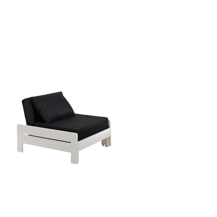 LUCEVI - Pino Mezzanine Bed + Ladder + Slaapfauteuil - Wit - 90x200 cm