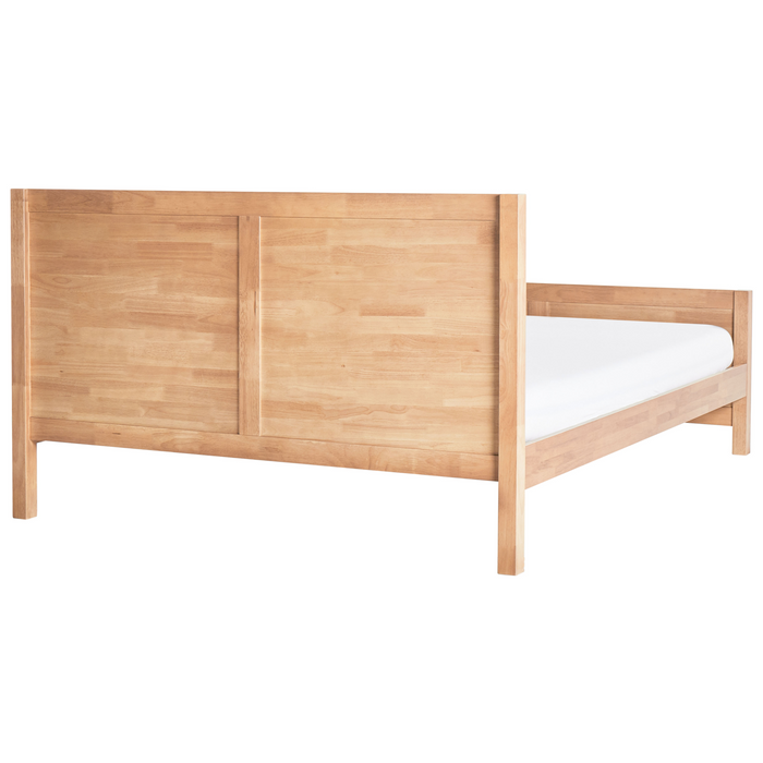 Beliani-CHAMPAGNAT-Tweepersoonsbed-Lichtbruin-160 x 200 cm-Rubberhout