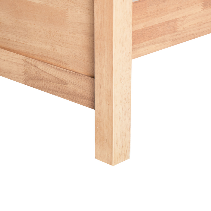 Beliani-CHAMPAGNAT-Tweepersoonsbed-Lichtbruin-160 x 200 cm-Rubberhout