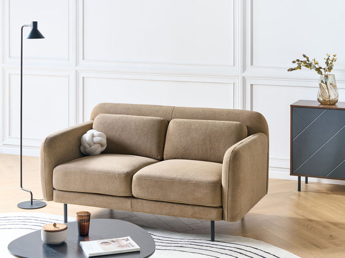 Beliani - LILAND - Tweezitsbank - Lichtbruin - Polyester