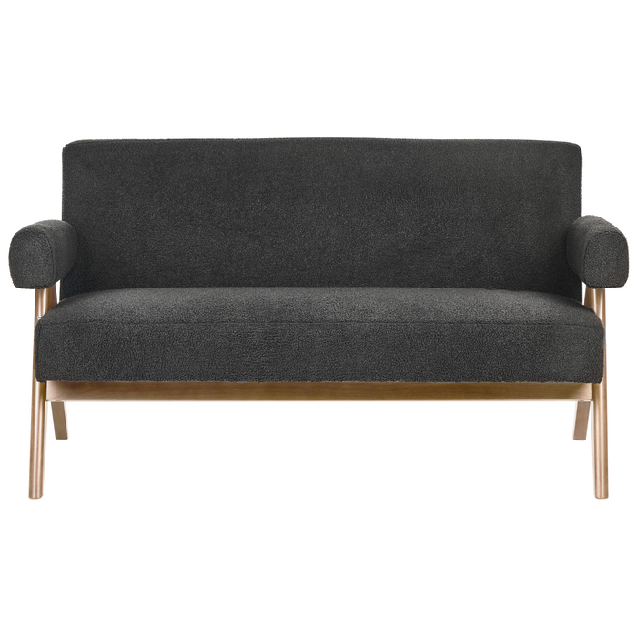 Beliani - TAMRE - Tweezitsbank - Zwart|Donkerbruin - Bouclé