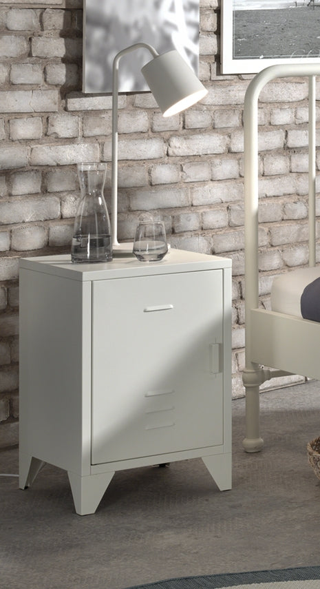 LUCEVI - Bronxx bed + Nachtkastje - Wit - 90x200 cm