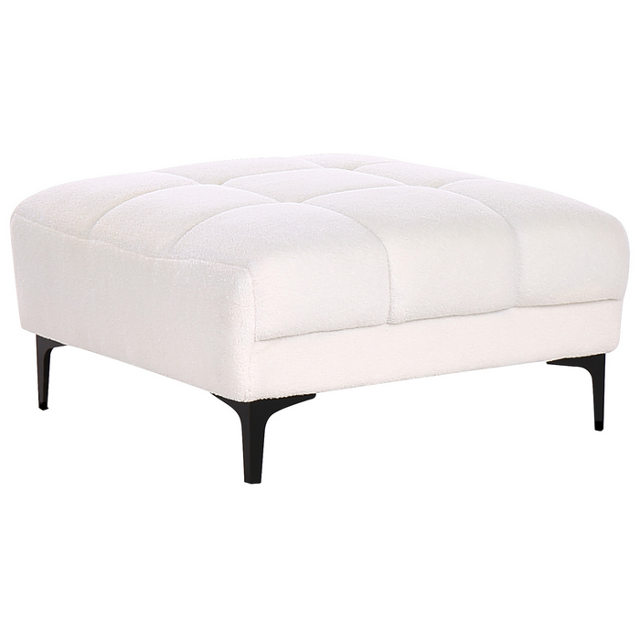 Beliani-ALNES-Hoekbank met ottomaan-Wit-Rechtszijdig-Polyester