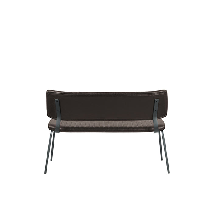 LABEL51 - Eetkamerbank Gusto - Donkerbruin PU - Zwart Metaal