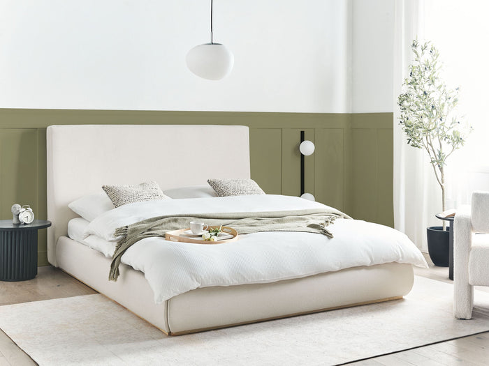 Beliani-CAMPAGNE-Bed met opbergruimte-Beige-160 x 200 cm-Polyester