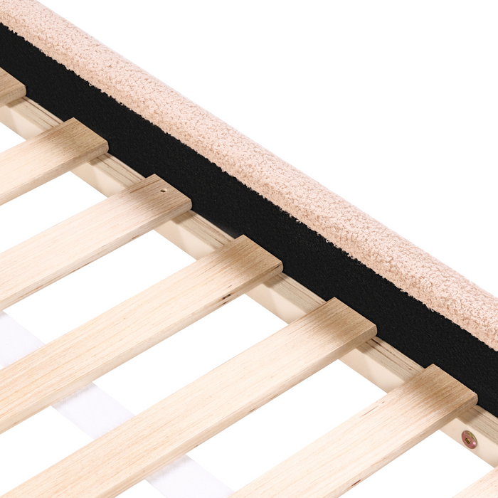 Beliani - PERROS - Kinderbed - Beige - 90 x 200 cm - Bouclé