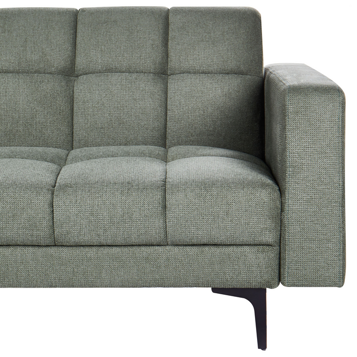 Beliani - ALNES - Slaapbank - Donkergroen - Rechtszijdig - Stof