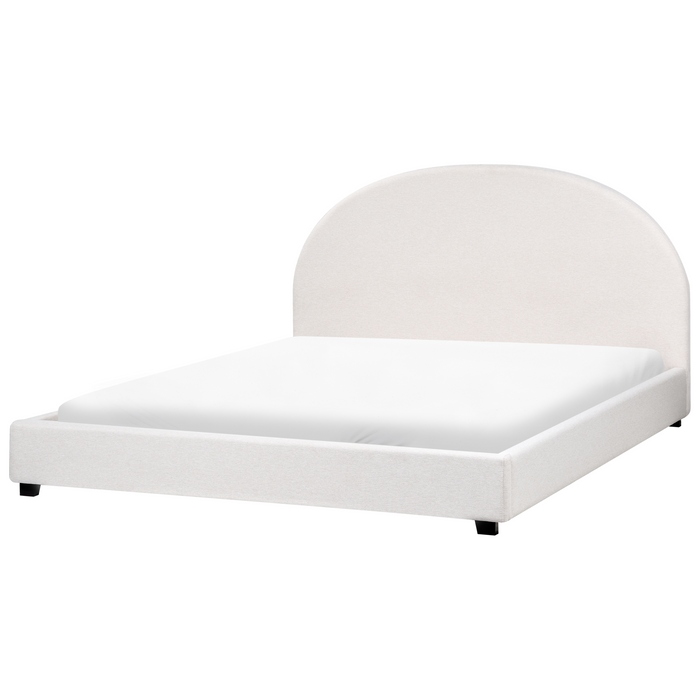 Beliani-VAUCLUSE-Tweepersoonsbed-Gebroken wit-140 x 200 cm-Polyester