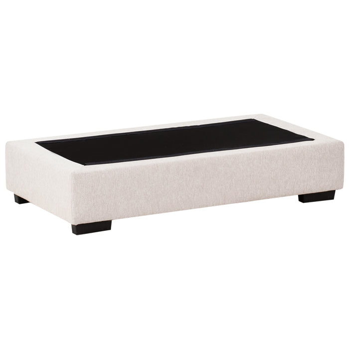 Beliani-RENDERS-Hoekbank met ottomaan-Lichtbeige-Linkszijdig-Polyester