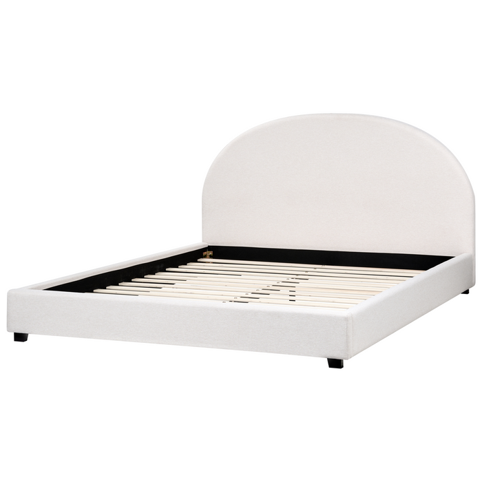 Beliani-VAUCLUSE-Tweepersoonsbed-Gebroken wit-140 x 200 cm-Polyester