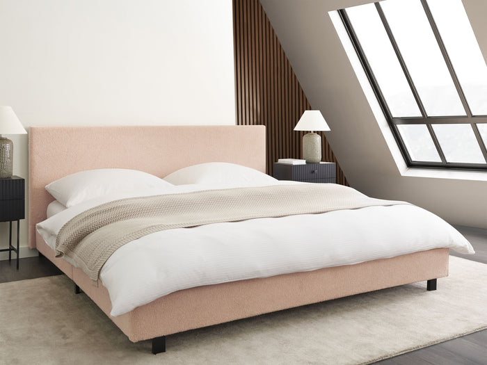 Beliani - ALBI - Tweepersoonsbed - Grijs - 180 x 200 cm - Polyester