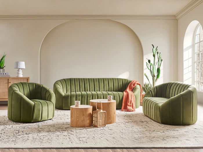 Beliani - MALUNG - Bankenset - Donkergroen - Fluweel