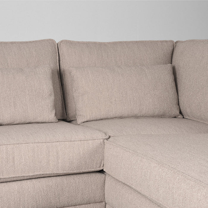 LABEL51 - Hoekbank Novano Rechts - Naturel Boucle - Zwart Hout