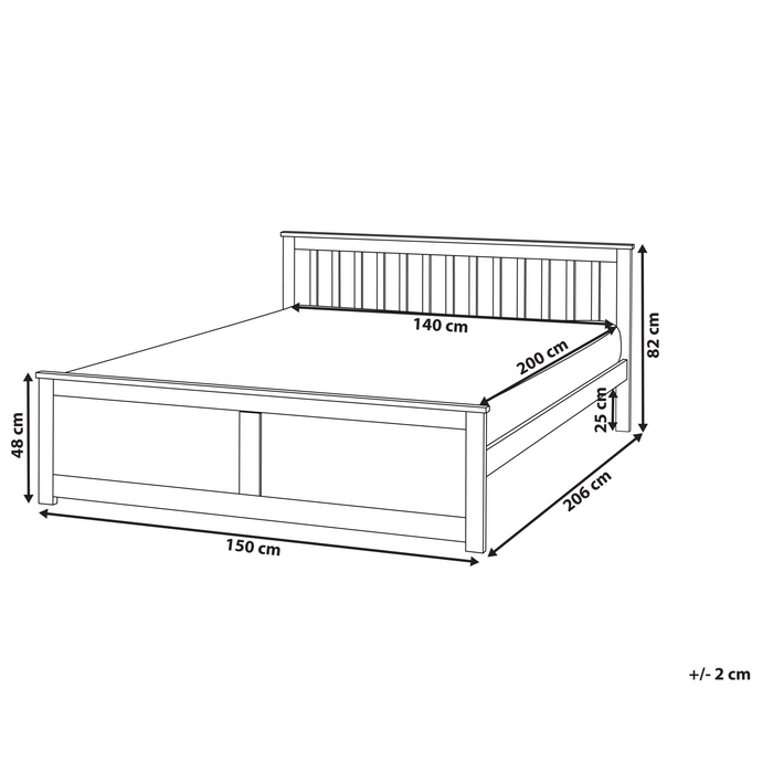 Beliani-OLENDON-Tweepersoonsbed-Lichtbruin-140 x 200 cm-Dennenhout