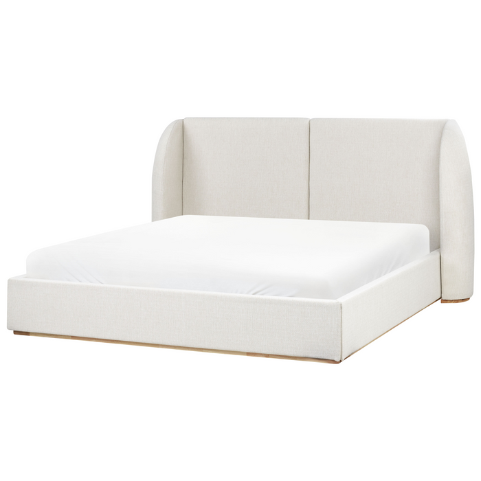 Beliani - MONESTIER - Tweepersoonsbed - Wit - 180 x 200 cm - Polyester