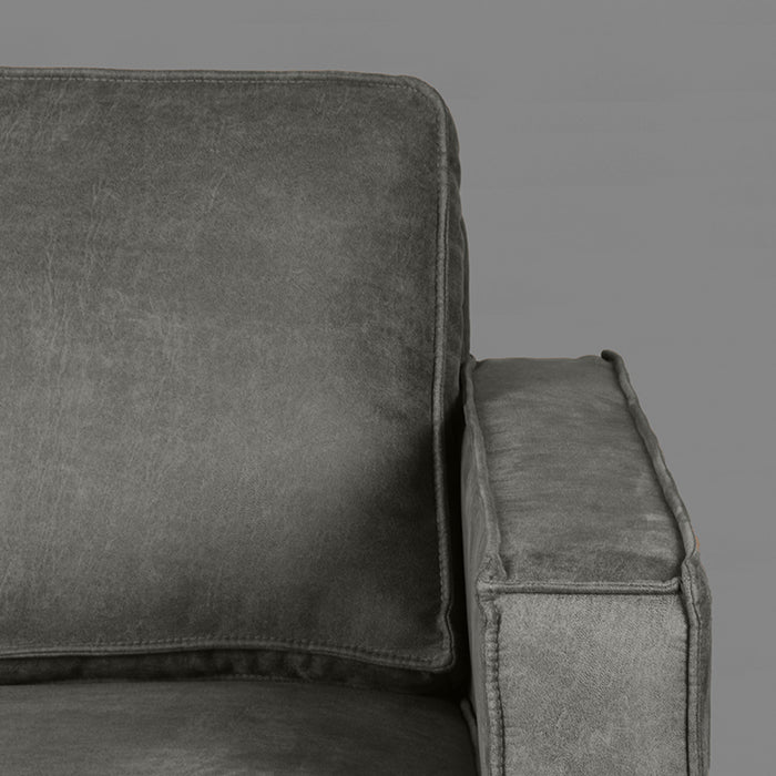 LABEL51 - Hoekbank Allure Links - Antraciet Micro Suede - Zwart Metaal