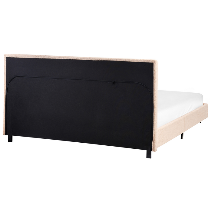 Beliani - ALBI - Tweepersoonsbed - Beige - 140 x 200 cm - Bouclé