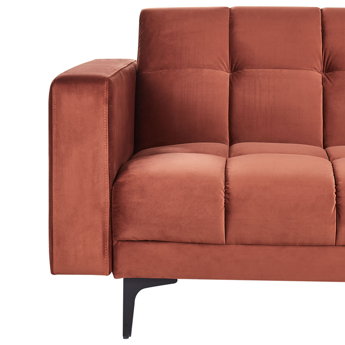 Beliani - ALNES - Hoekbank u-vorm - Lichtrood - Polyester