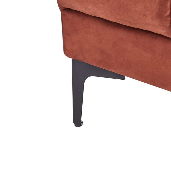 Beliani - ALNES - Hoekbank u-vorm - Lichtrood - Polyester