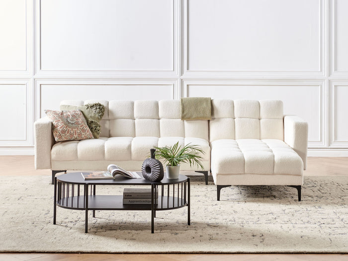 Beliani - ALNES - Hoekbank - Wit - Linkszijdig - Polyester